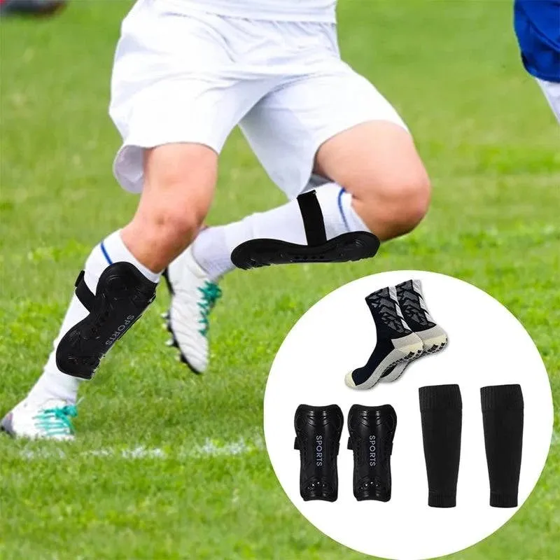 1 Set New High Elastic Football Shin Guards Socks Leg Coveradult Youth Outdoor Sports Non-slip Running Cycling Soccer Socks