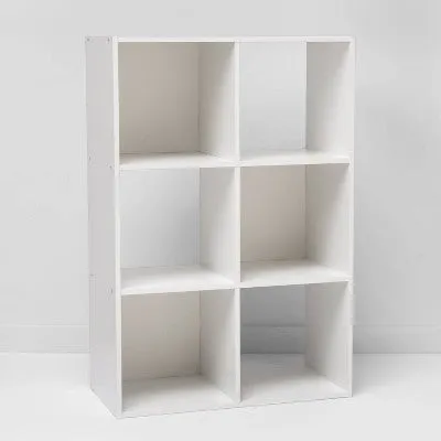 11" 6 Cube Organizer Shelf White - Room Essentials