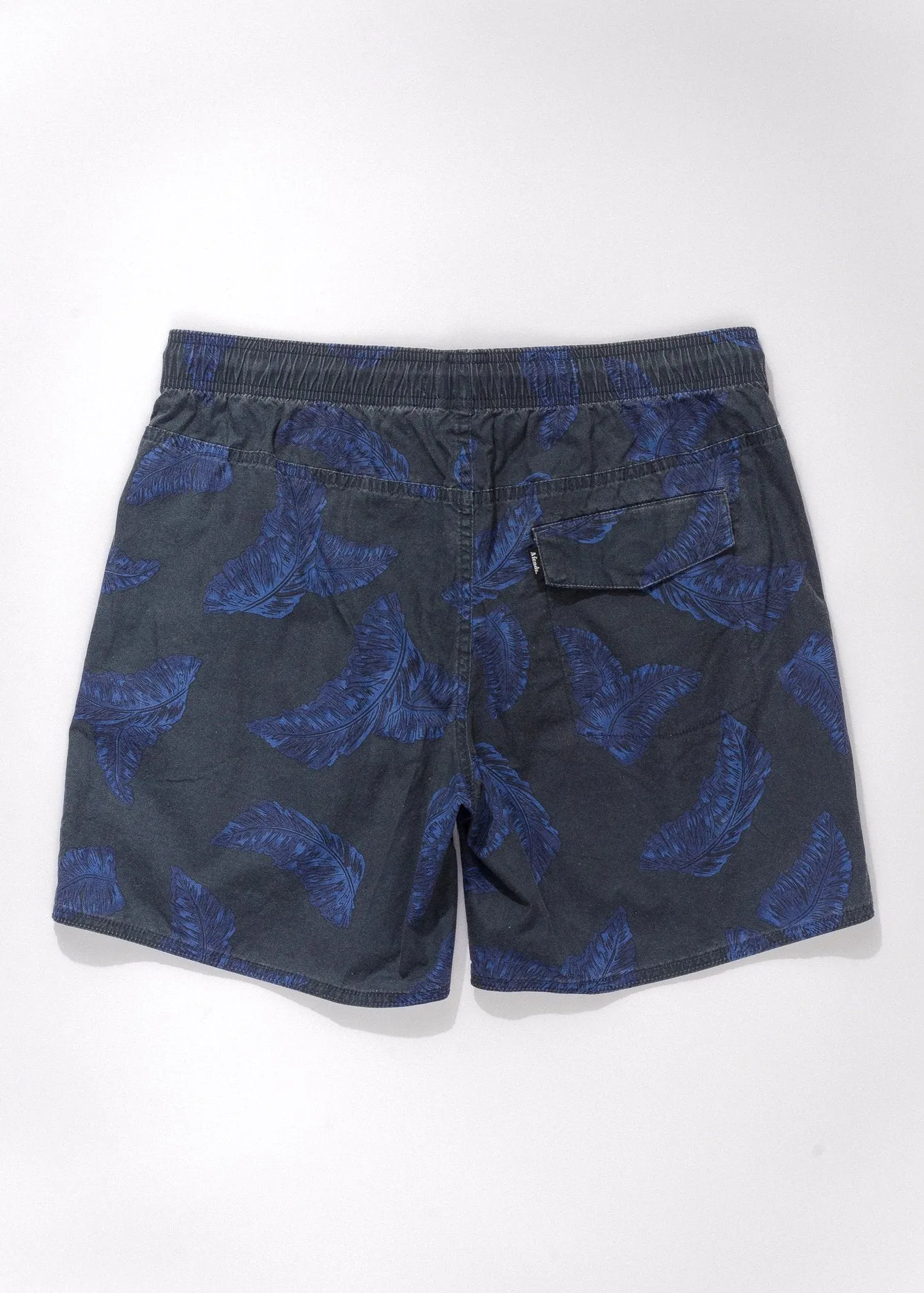 Afends Mens Baywatch Midnight Palm - Elastic Waist Boardshort