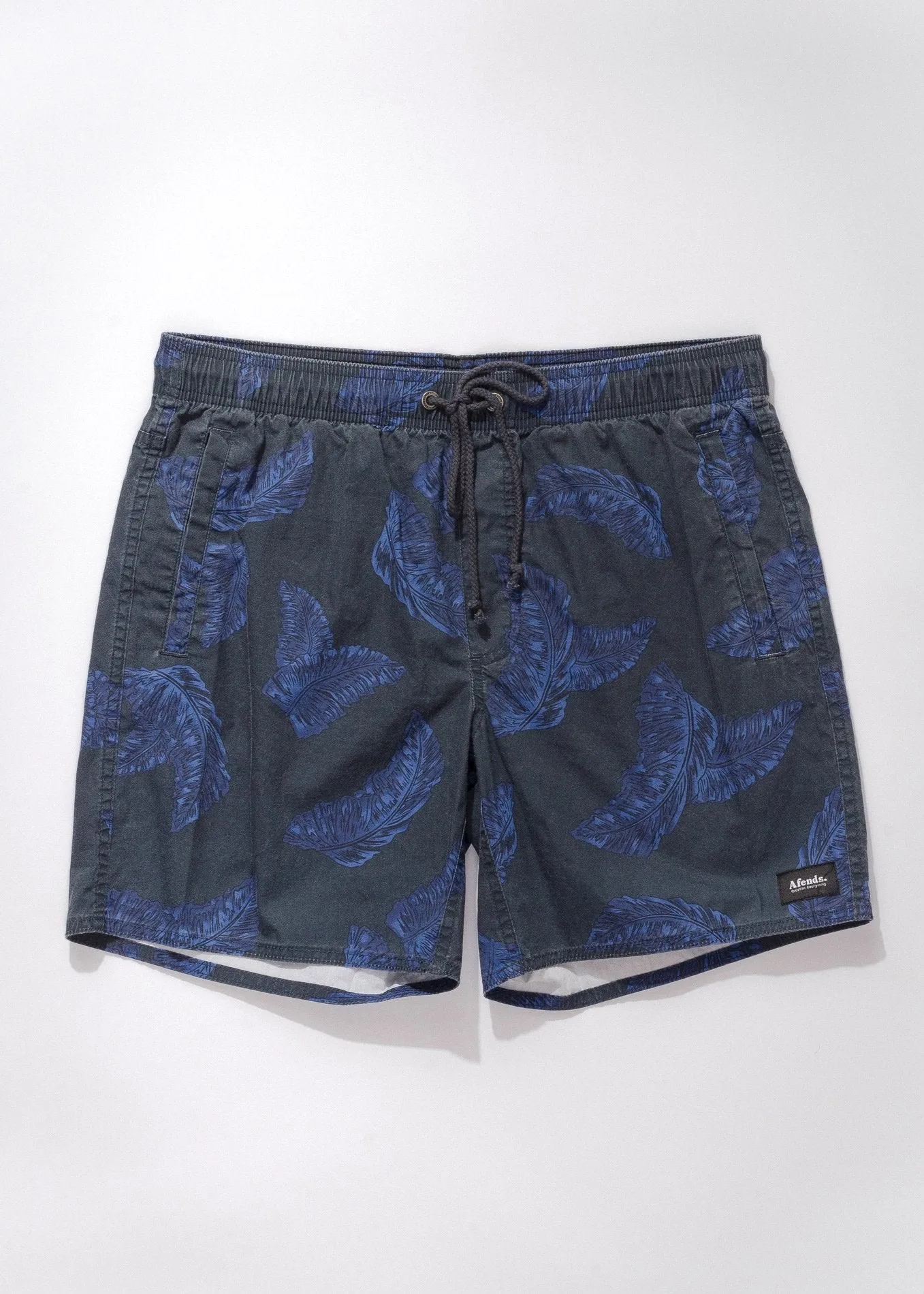 Afends Mens Baywatch Midnight Palm - Elastic Waist Boardshort