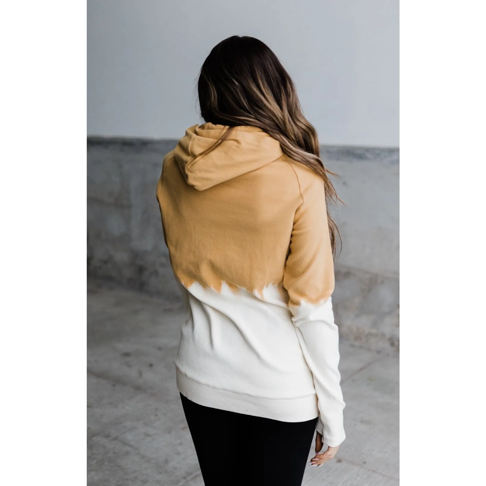 Ampersand Ave Double Hood Sweatshirt - Dip Dye Mustard