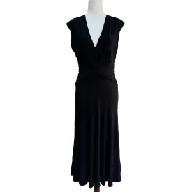 Anne Klein Womens Black Sleeveless Deep V-Neck Full Skirt Belted Formal Dress 4