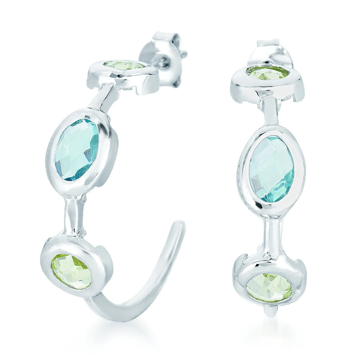 Annette Aqua And Lime Hoop Earrings