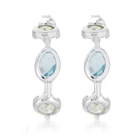 Annette Aqua And Lime Hoop Earrings