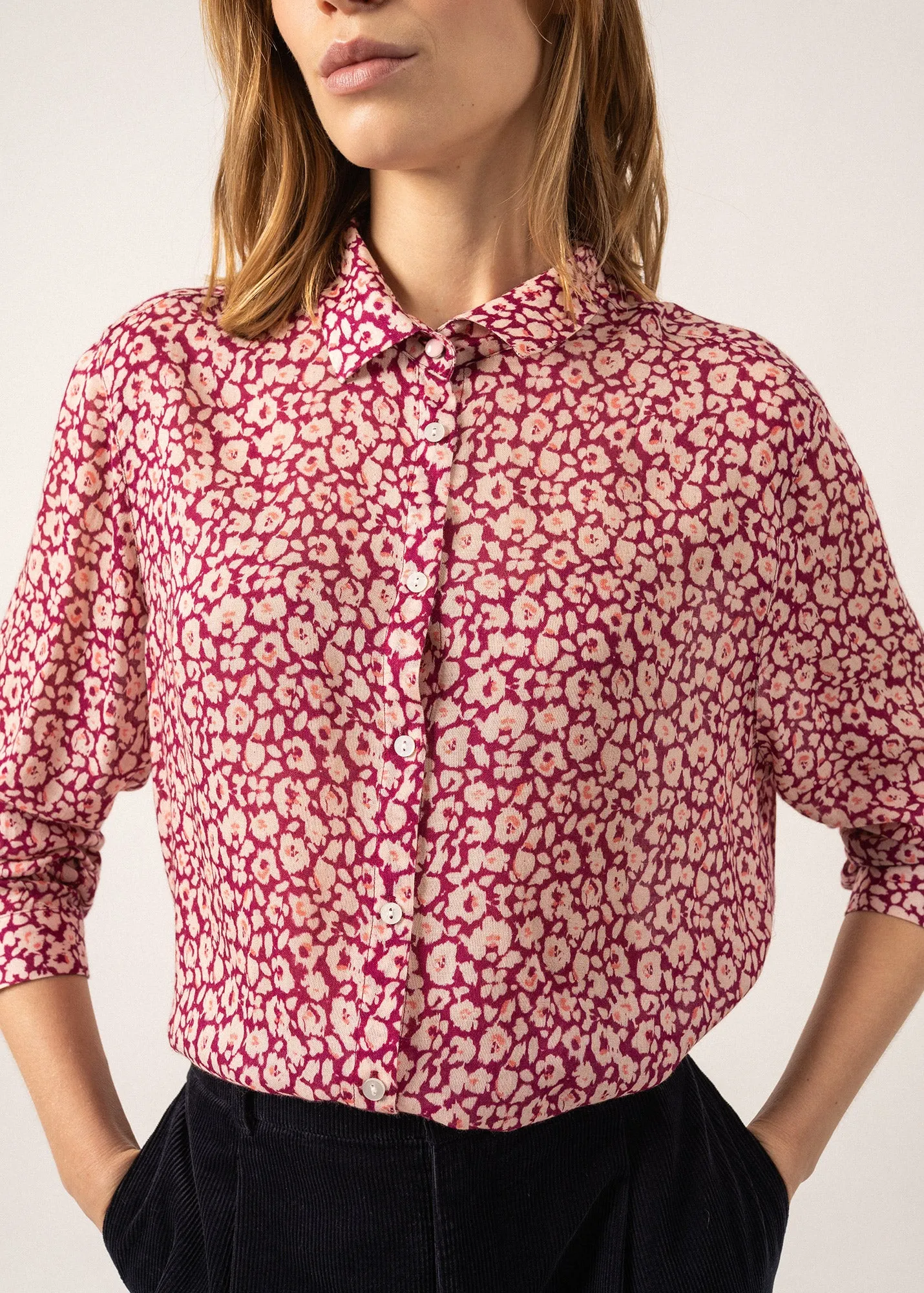 Aude Printed Shirt - in wool and viscose (RENDEZ-VOUS)