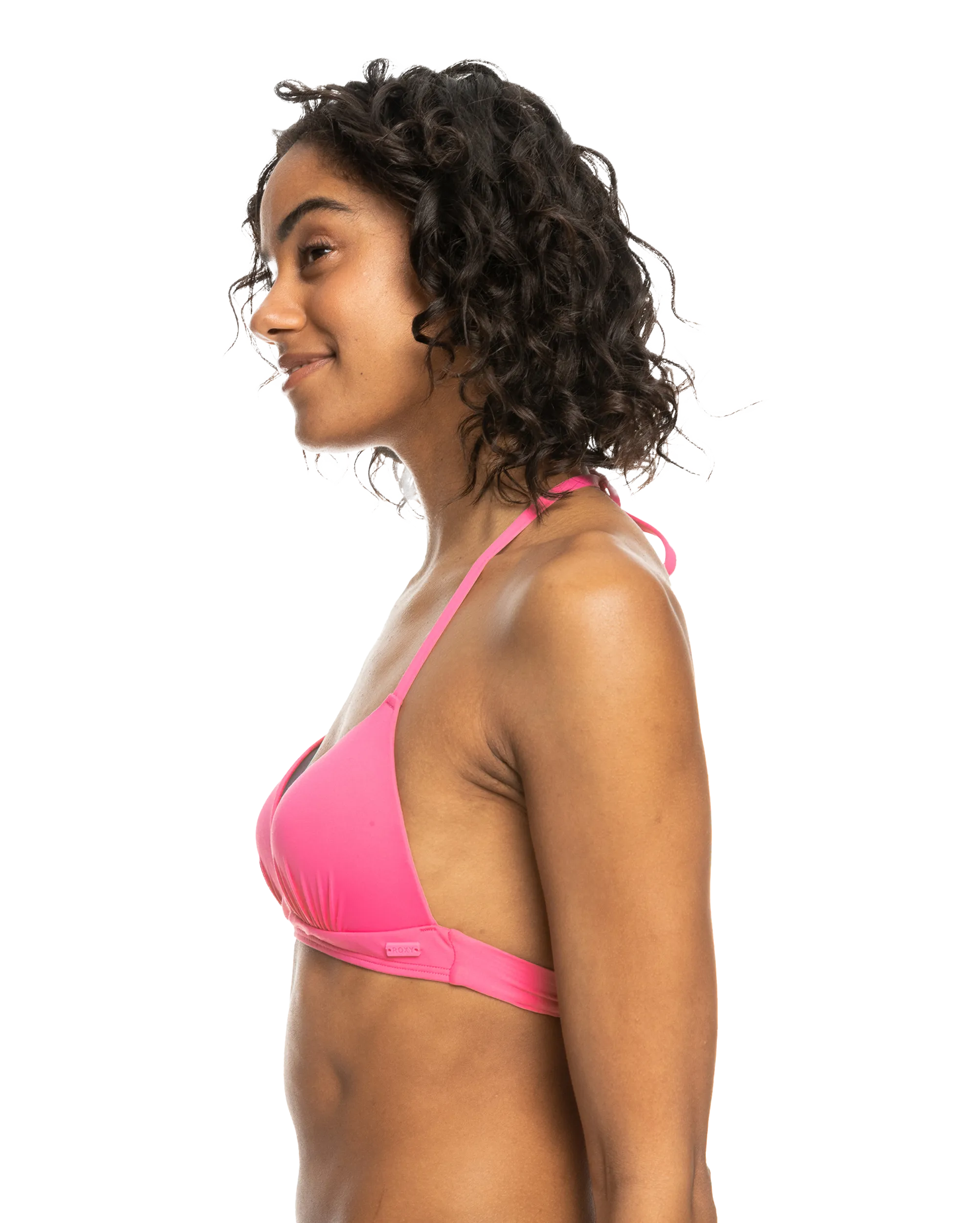 Beach Classics Moulded Triangle Bikini Top in Shocking Pink