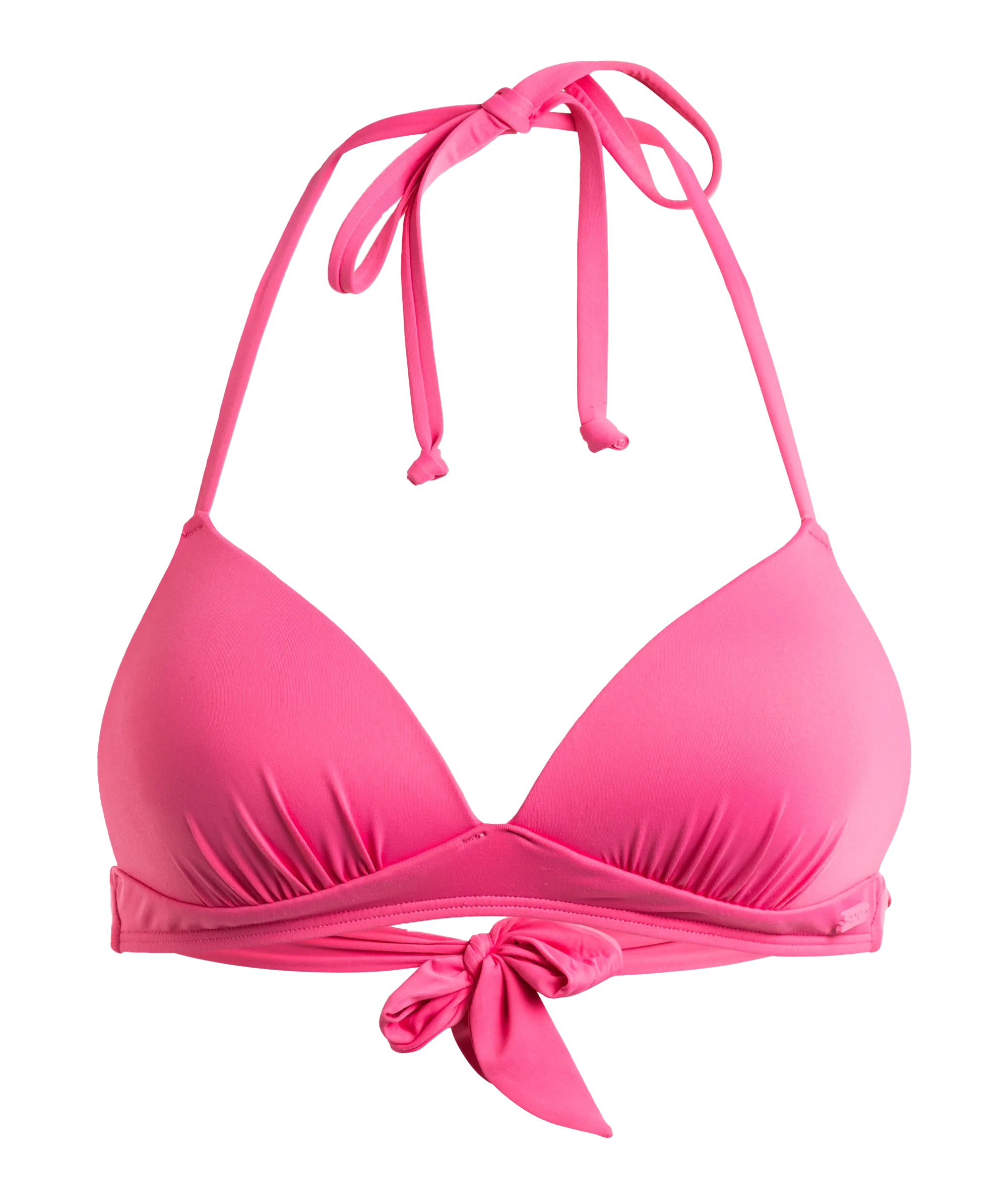 Beach Classics Moulded Triangle Bikini Top in Shocking Pink