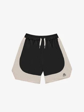 BLACK CONTRAST BASKETBALL MESH SHORTS "M"