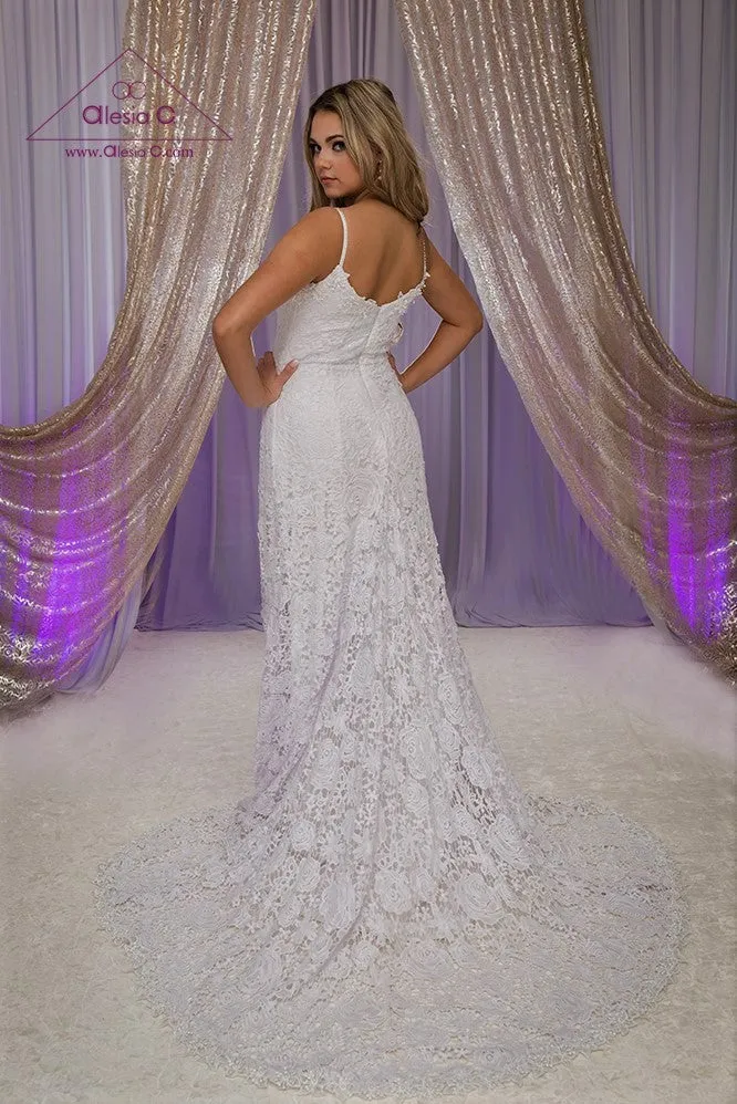 BLOSSOM Boho Macrame Lace Classic A-Line Bridal Gown