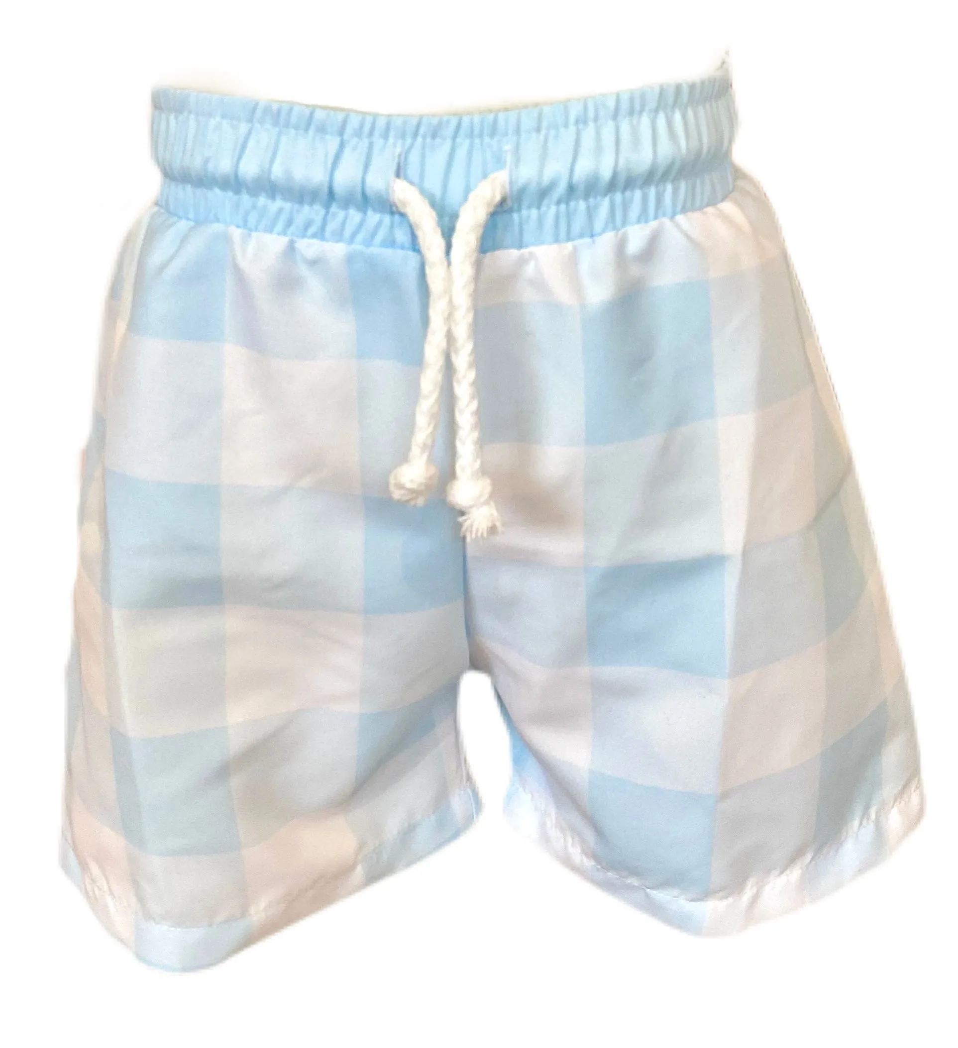 Blue Check Swim Trunks