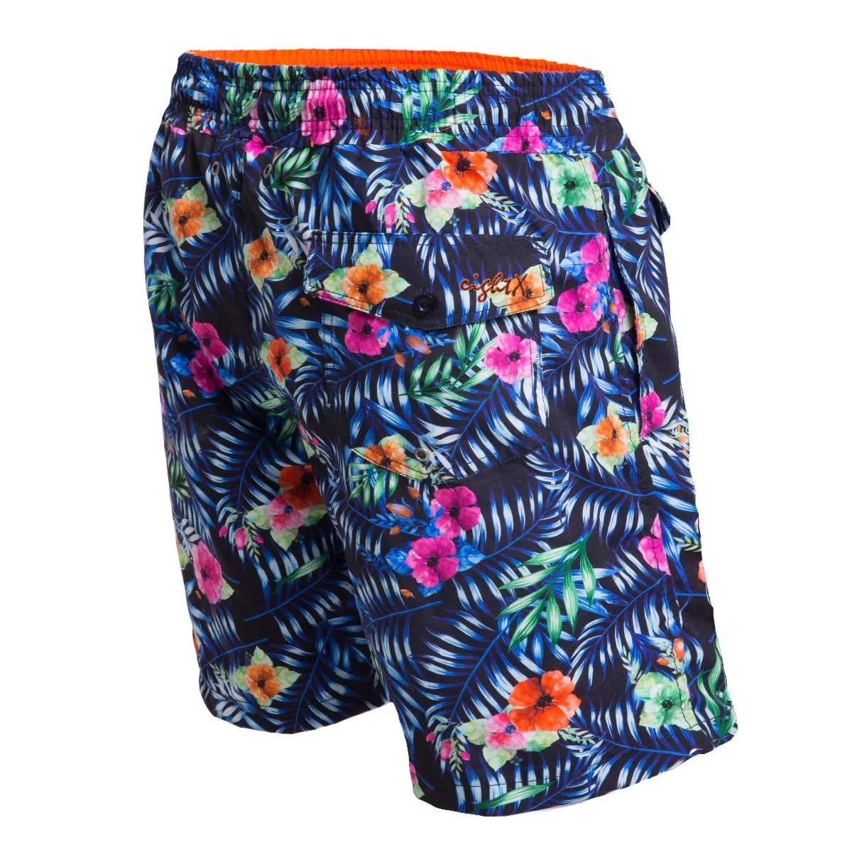 Blue Floral Print Swim Trunks by EightX