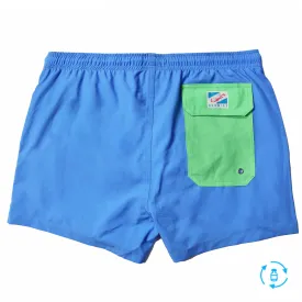 Blue Solid - Green Pocket