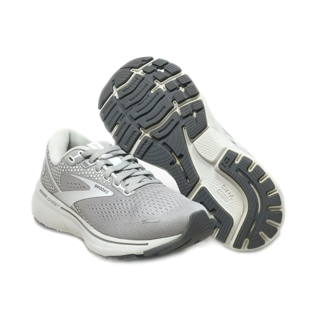 Brooks Ghost 14 Trainers Sport Shoes Fabric Grey Colour For Kids