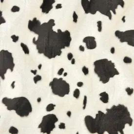 Brown Cow Print Velboa Fabric