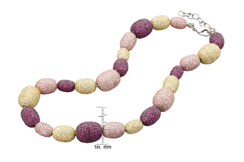 Clarisse Multi Color Oval Shape Necklace