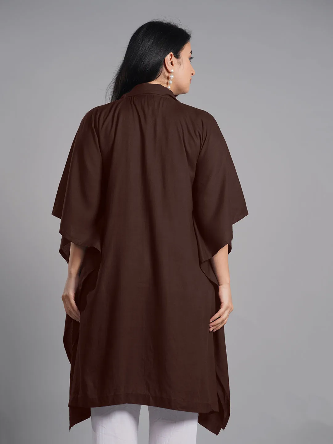 Coffee Rayon Shirt-Kaftan - Concept