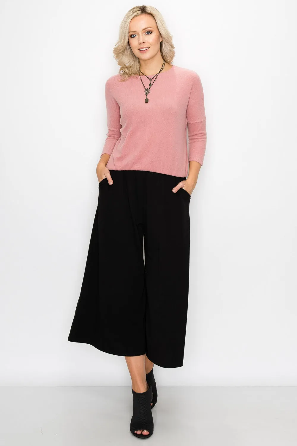 Cozy Rib Elastic Waist Sweater