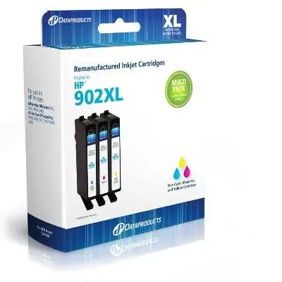 Cyan/Magenta/Yellow 3-Pack High Yield Ink Cartridges - Compatible with HP 902XL