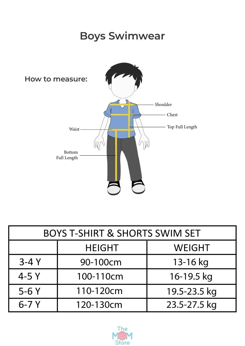 Dino Drive-by Boys T-shirt And Short Swim Set