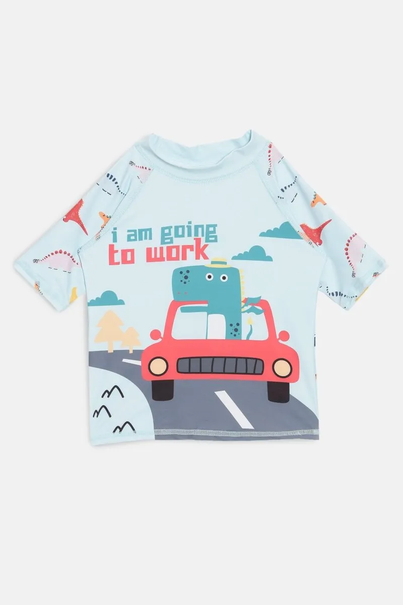 Dino Drive-by Boys T-shirt And Short Swim Set