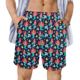 Disney Little Mermaid I Want To Be Where The People Are Men's Swim Trunks Swimsuit