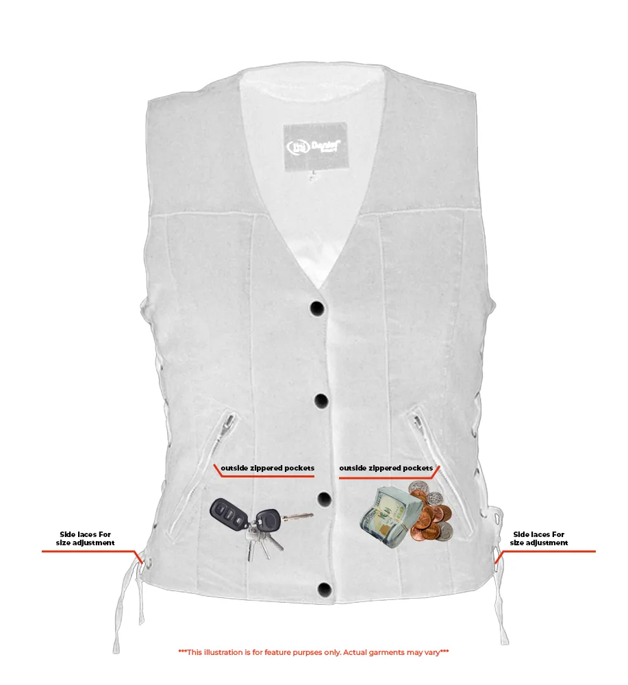 DM906BK Women's Single Back Panel Concealed Carry Denim Vest