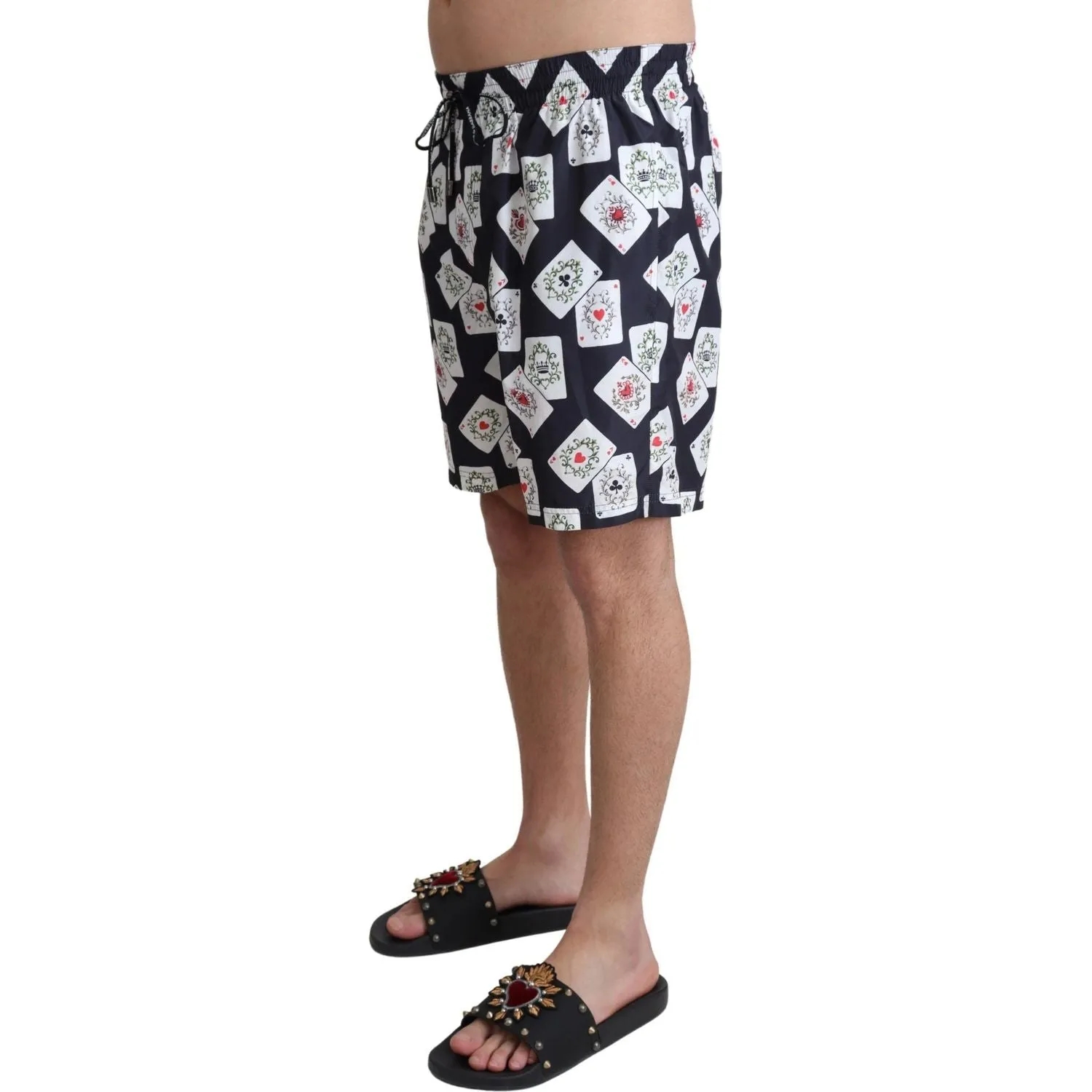 Dolce & Gabbana Multicolor Card Deck Printed Swim Trunks