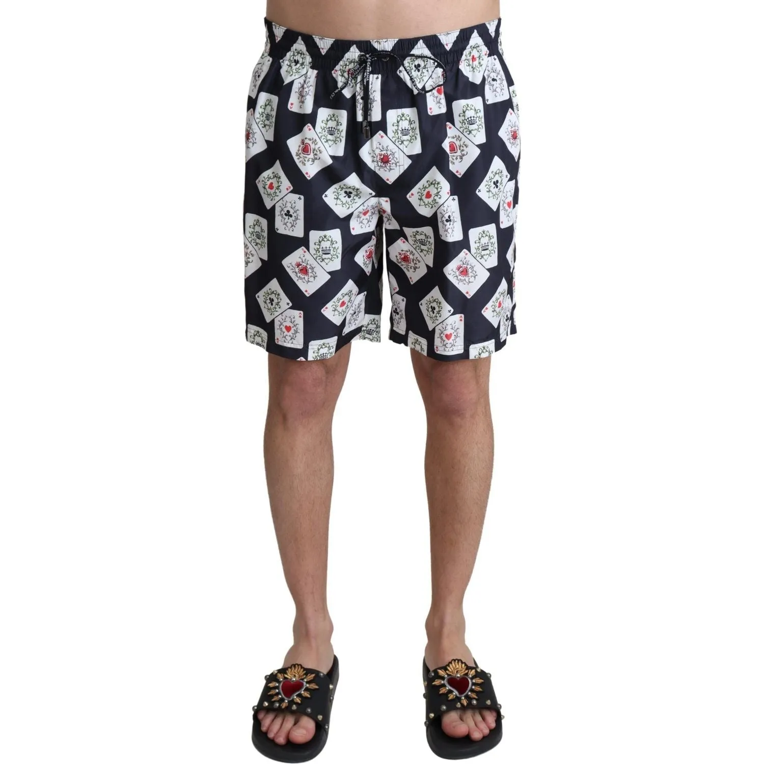 Dolce & Gabbana Multicolor Card Deck Printed Swim Trunks