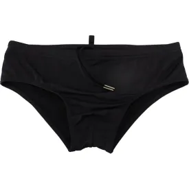 Dsquared² Elegant Black Swim Briefs with Orange Logo