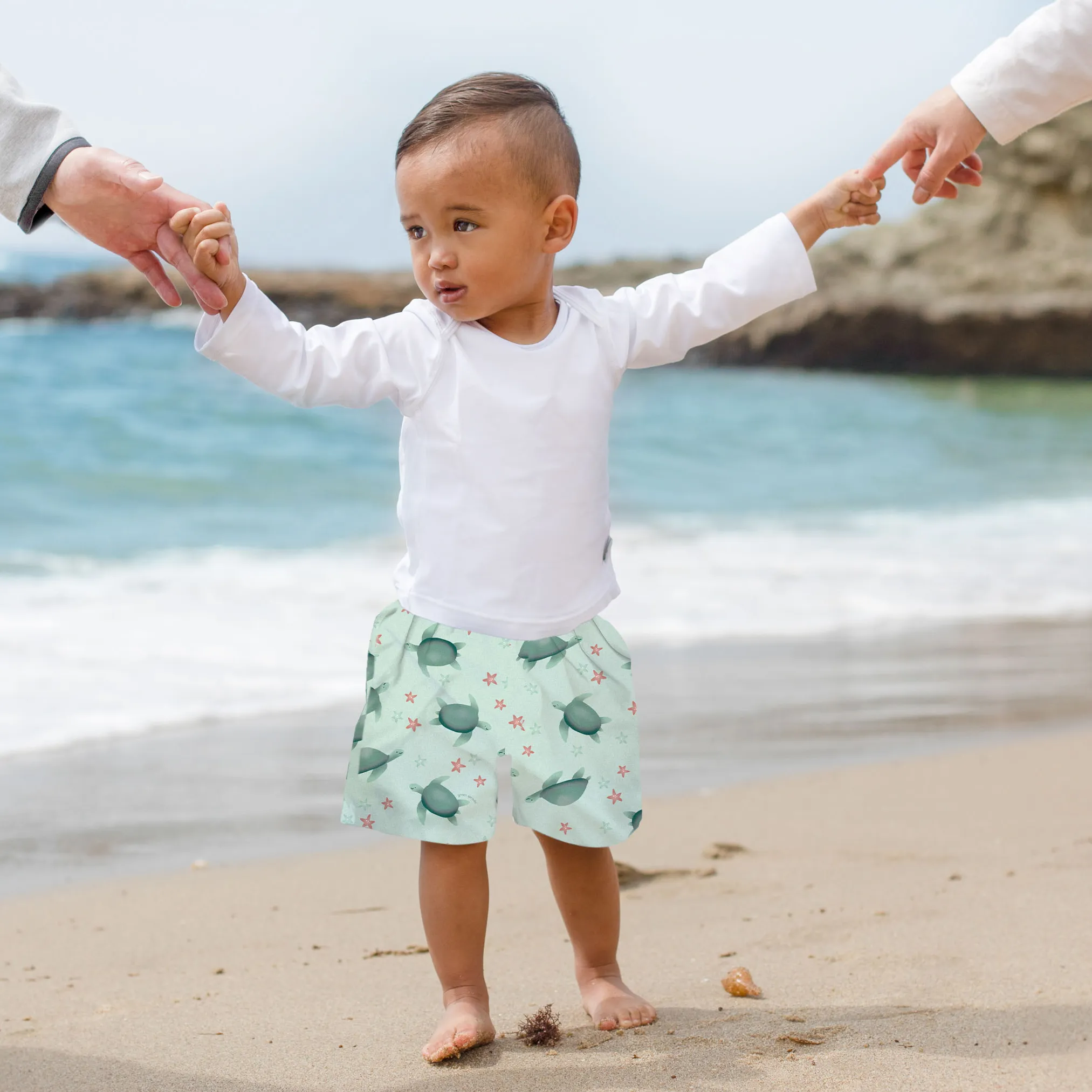 Eco Trunks with Built-in Reusable Absorbent Swim Diaper