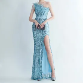 Ella One Shoulder Sequin Long Dress