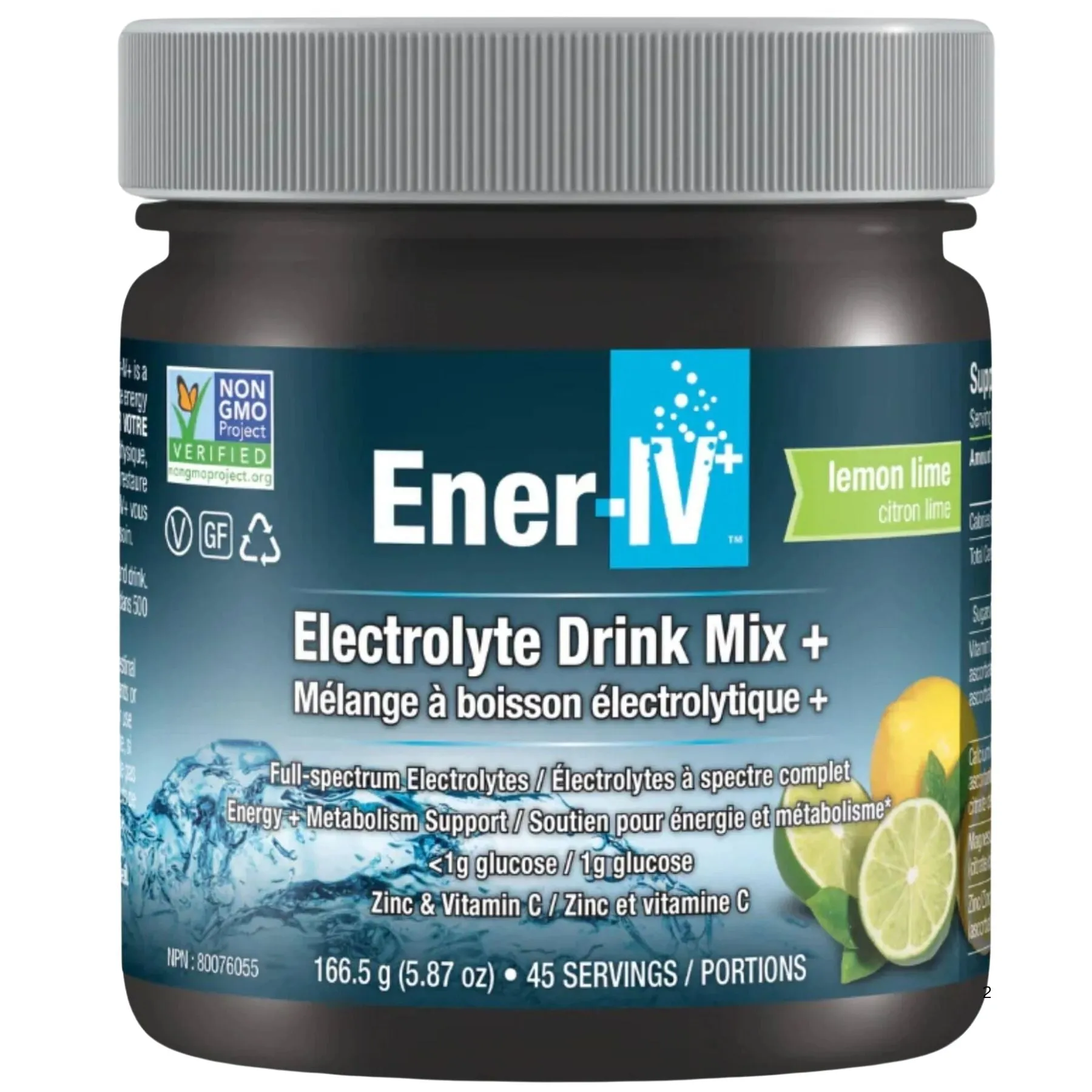 Ener-IV  Electrolyte Drink Mix Lemon Lime 166.5g (30 servings)