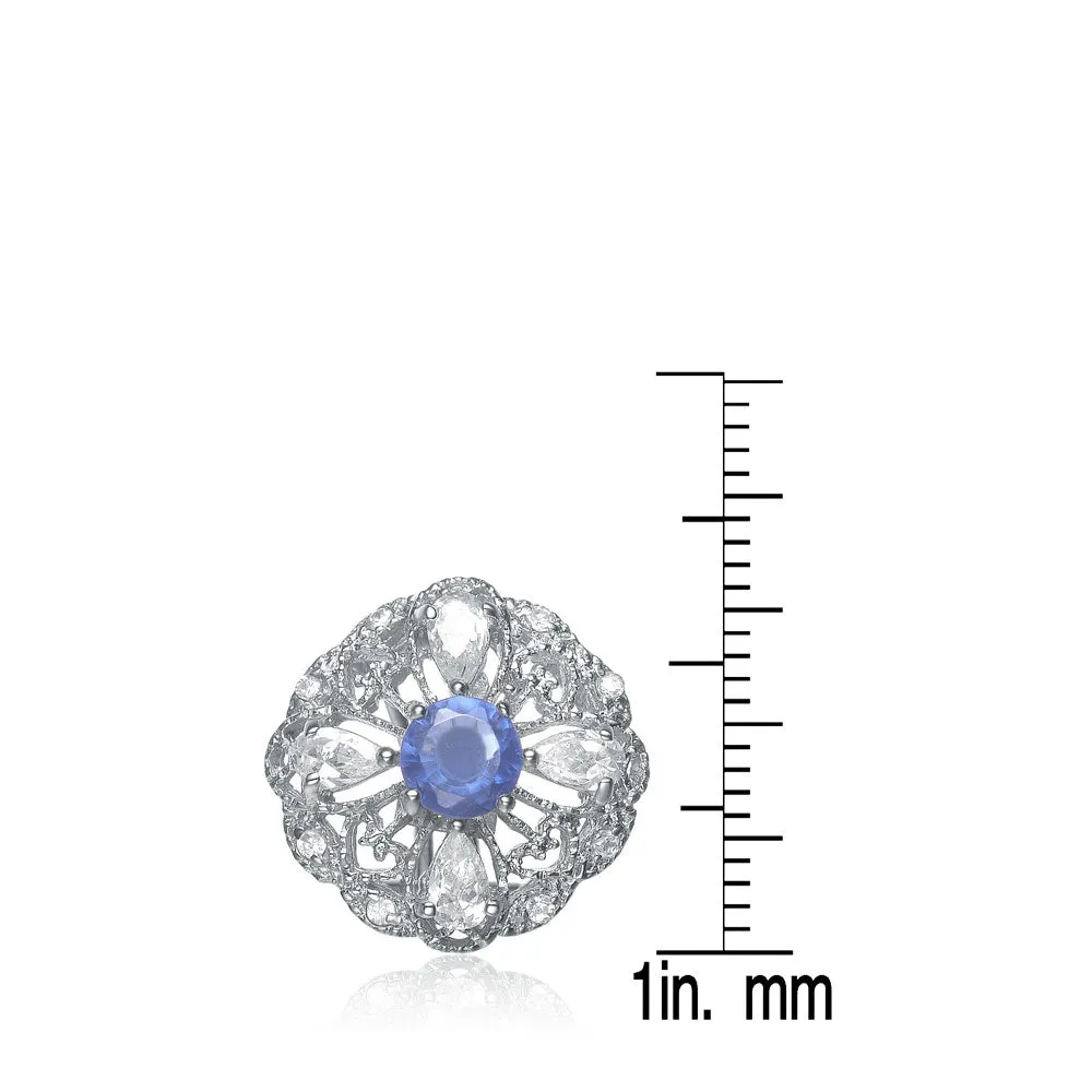 Estelle Sapphire Flower Shape Earrings