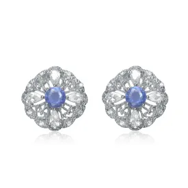 Estelle Sapphire Flower Shape Earrings