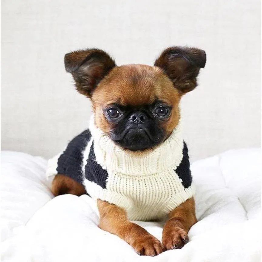 Fabdog | Black & White Fisherman Dog Jumper