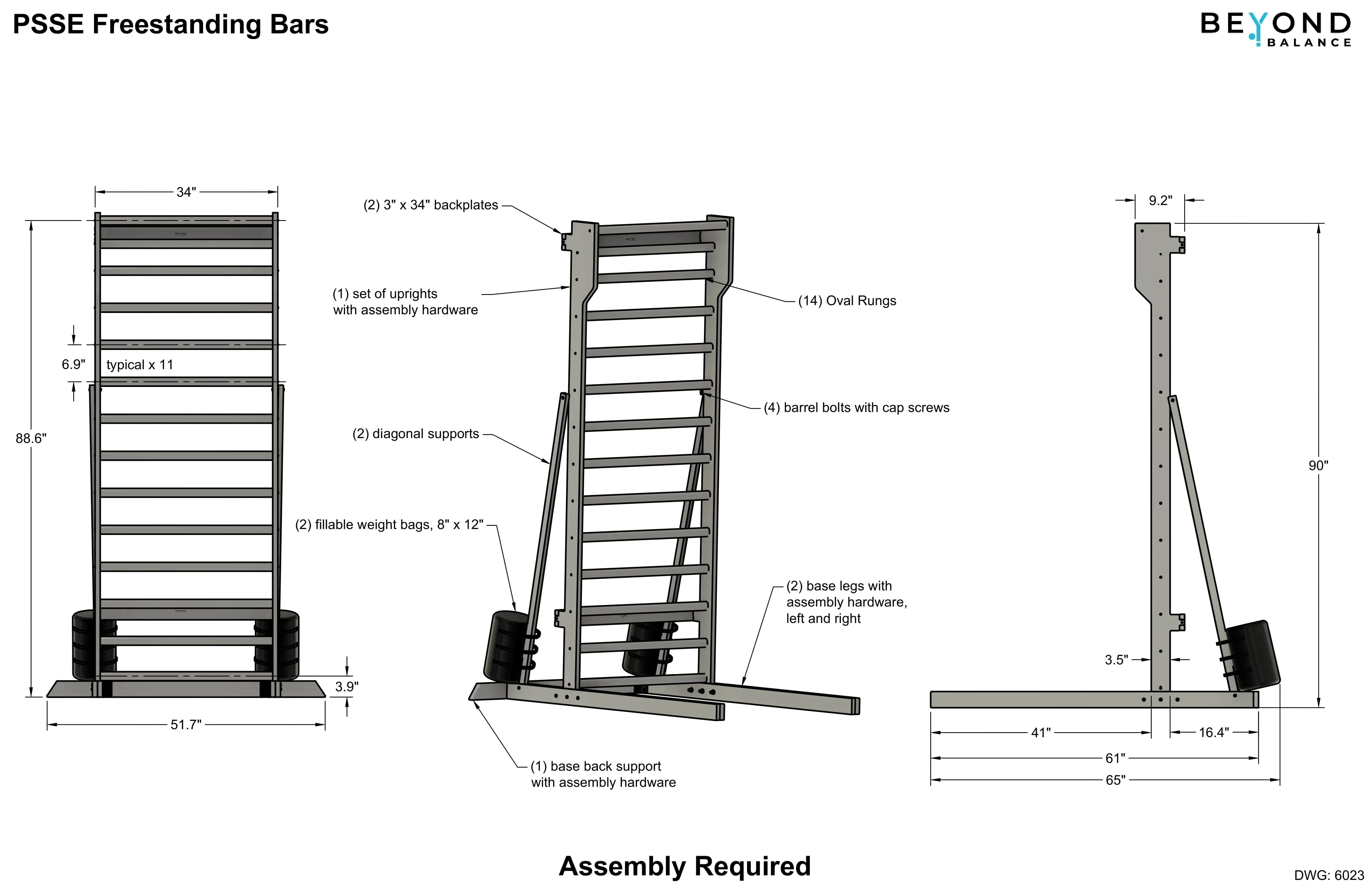 Freestanding Swedish Ladder - Deals, 13 rung, Beech