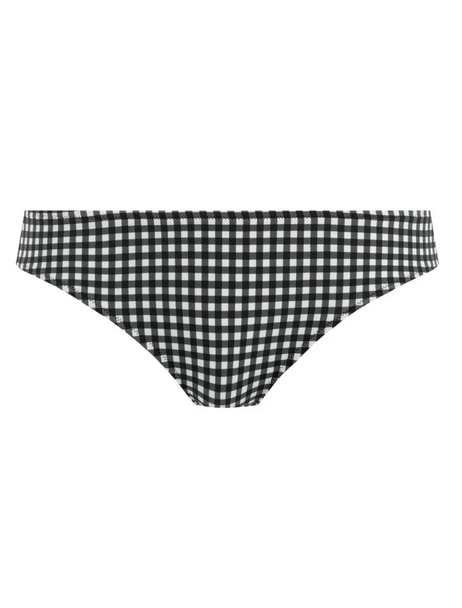 Freya Check In Classic Swim Brief Black & White Check | Black Gingham Bikini Briefs By Freya Swimwear