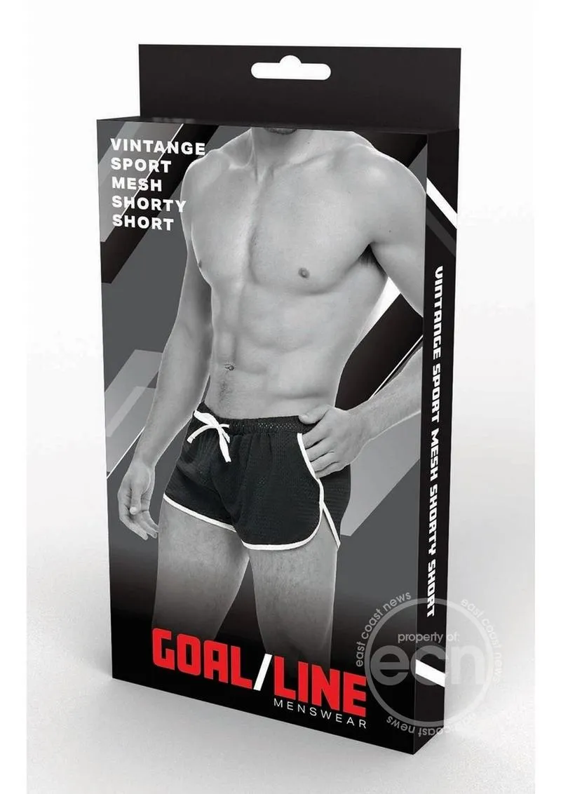 Goal Line Side Split Mesh Booty Shorts Black