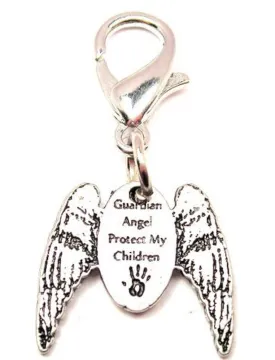 Guardian Angels Protect My Children With Wings Zipper Pull