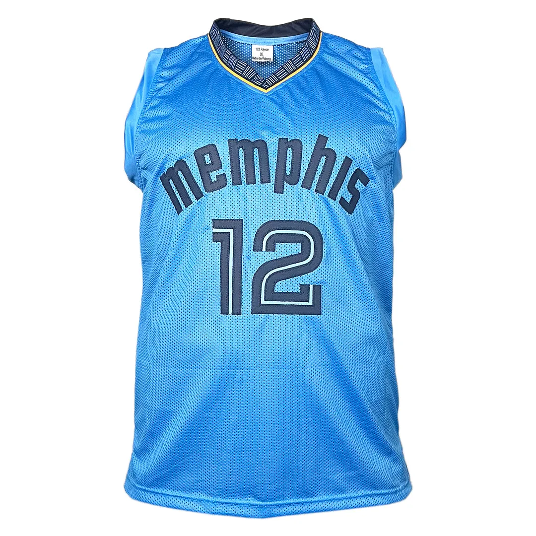 Ja Morant Signed Memphis Light Blue Basketball Jersey (Beckett)