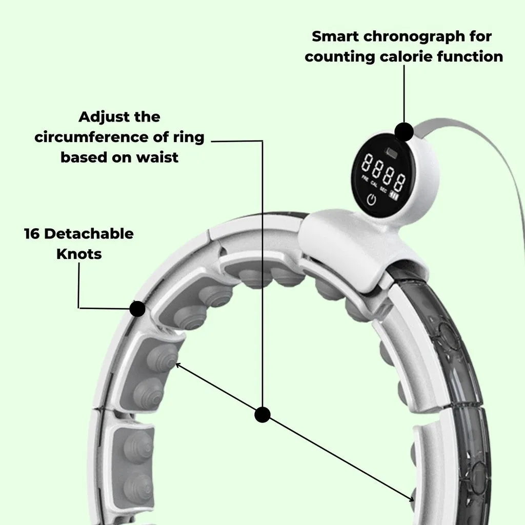 LED Counter Weighted Hula Hoop, 16 Detachable Knots, Verpeak