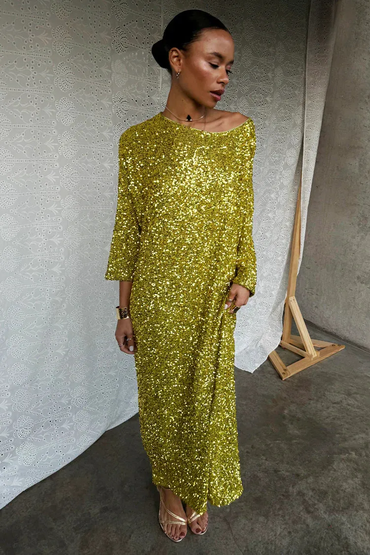 Lime Sequin Jem Dress