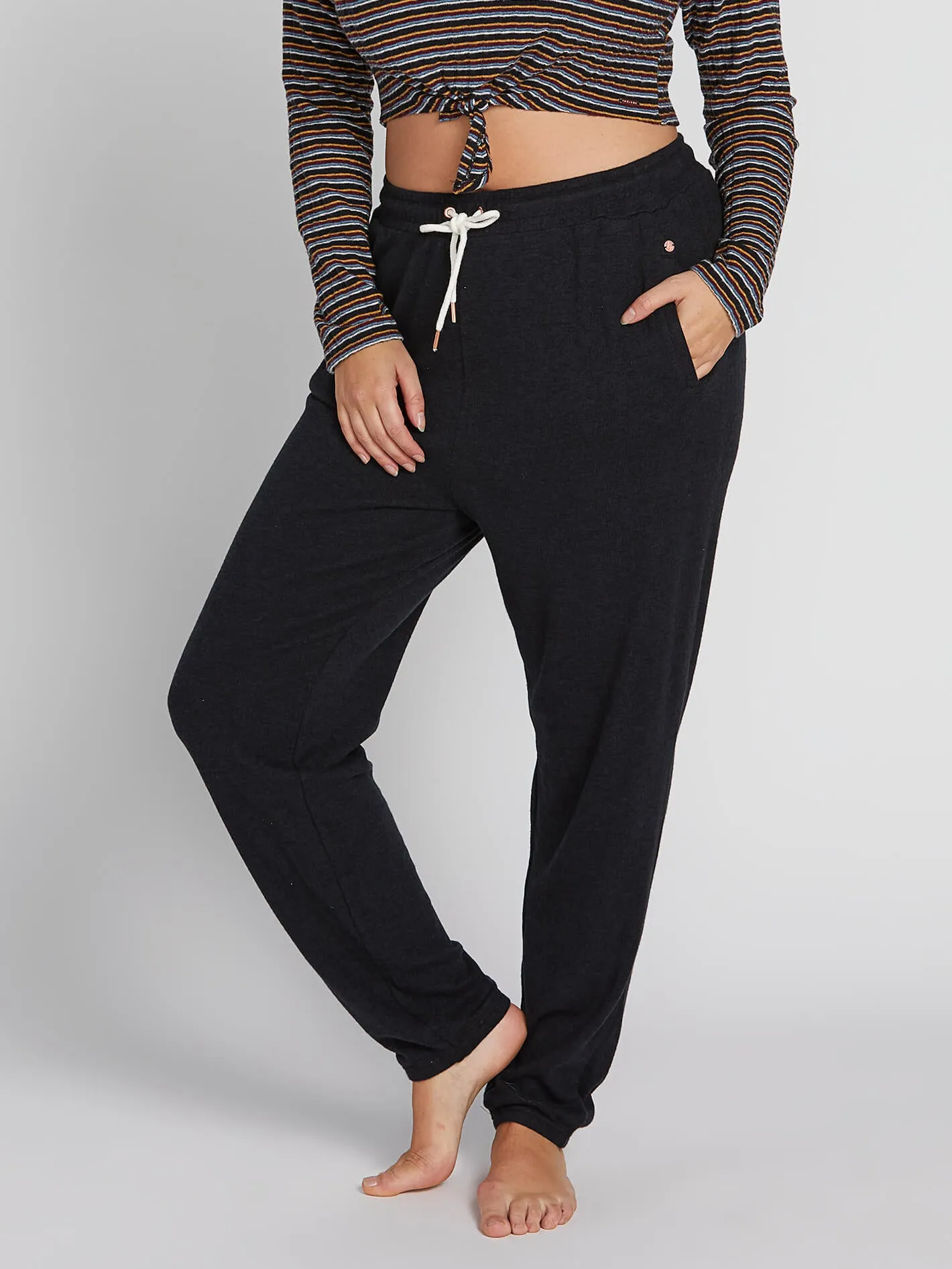 Lived In Lounge Plus Size Fleece  Pant - Black