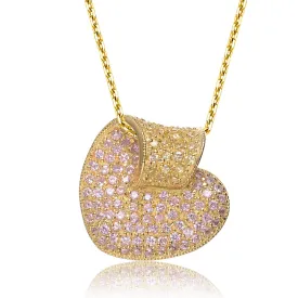 Louise Golden Pink Heart Necklace