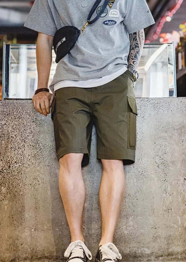 MADEN Herringbone Twill Cargo Shorts