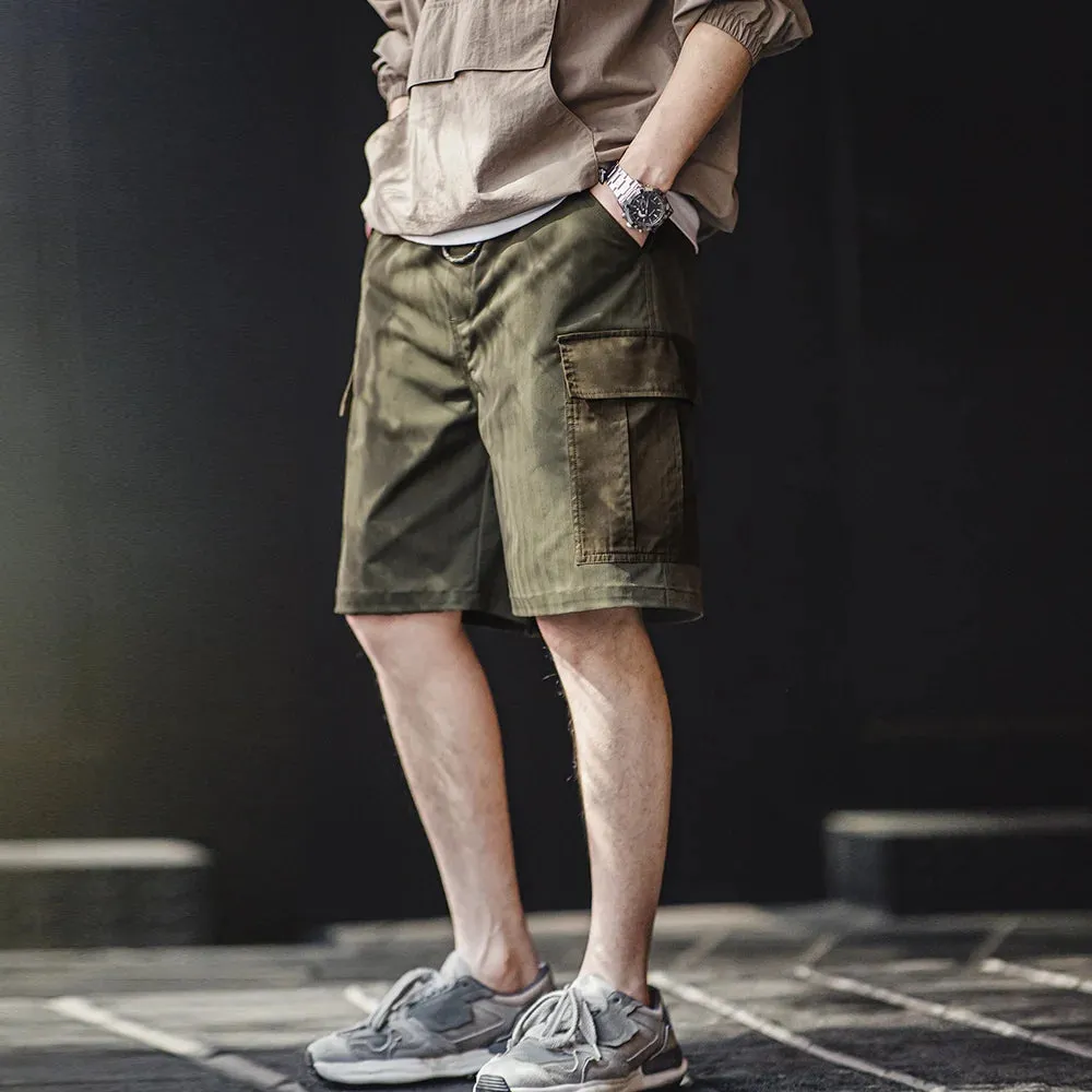 MADEN Herringbone Twill Cargo Shorts