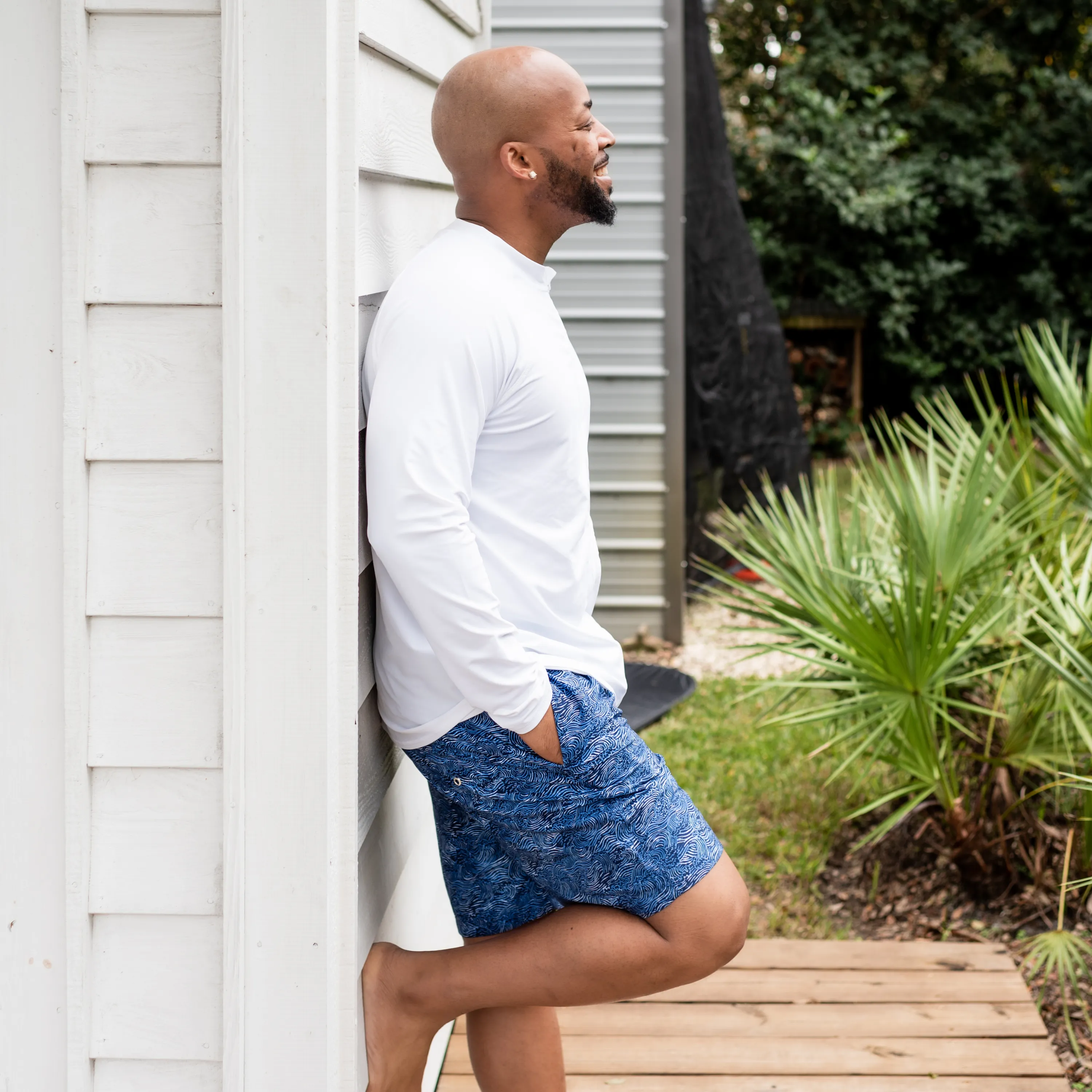 Men's 8" Swim Trunks Boxer Brief Liner | "Ocean Breeze"