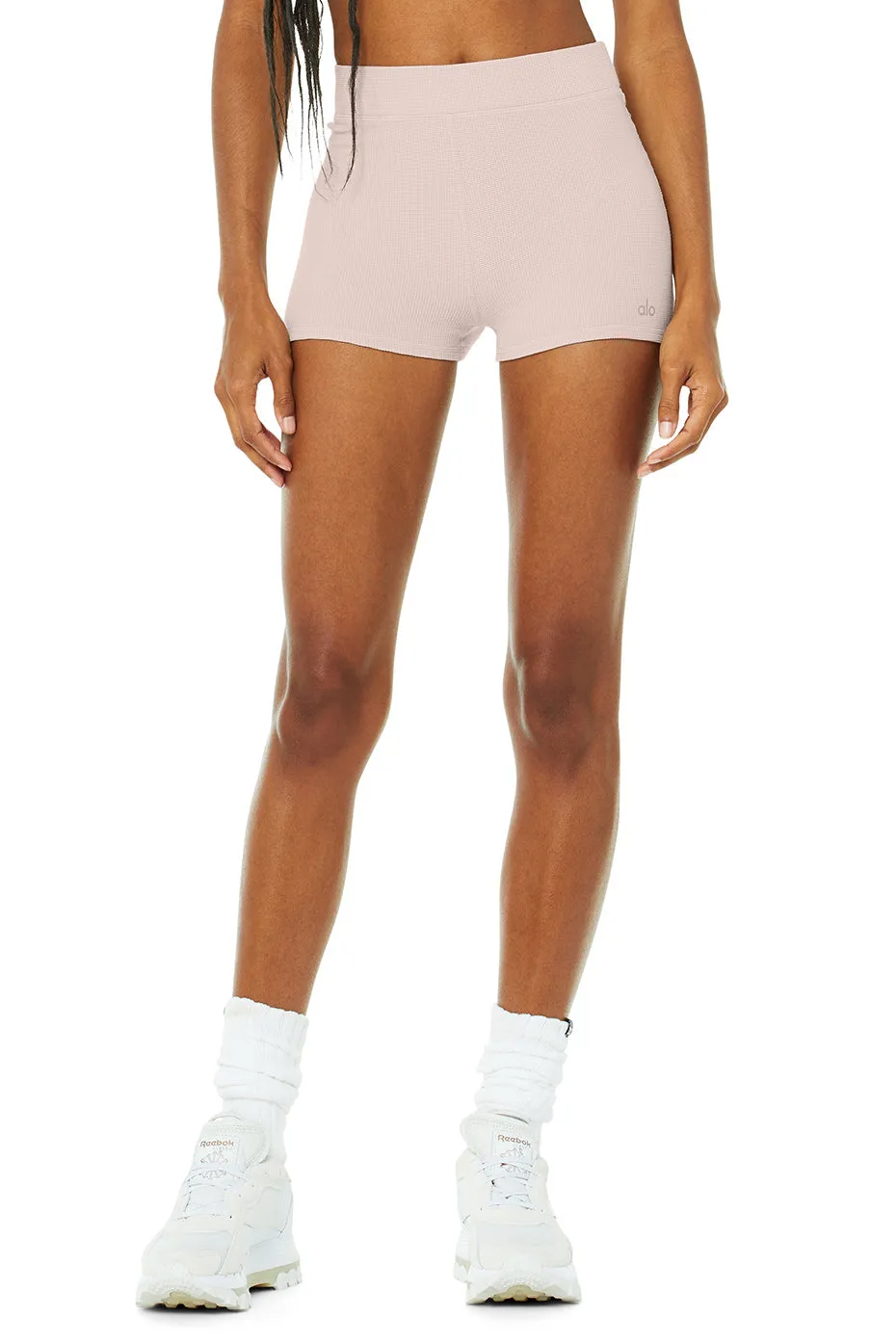 Micro Waffle Pleasant Boyshort - Dusty Pink