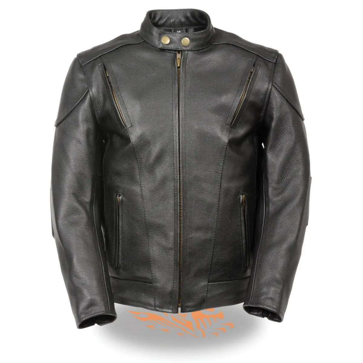 Milwaukee Leather LKM1900 Boy's Black Leather Side Lace Vented Moto