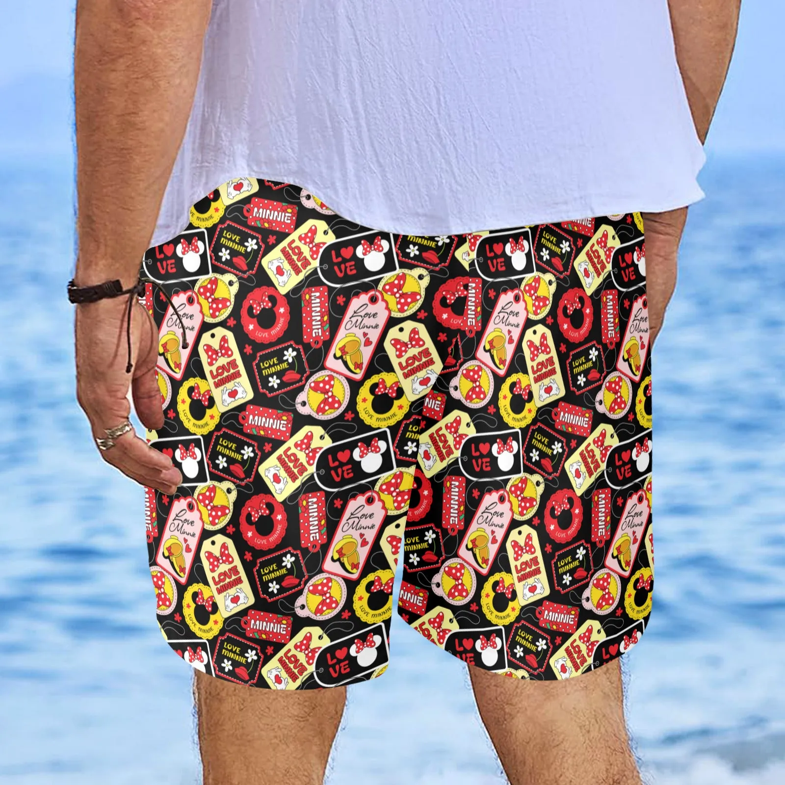 Minnie Tags Men's Swim Trunks Swimsuit